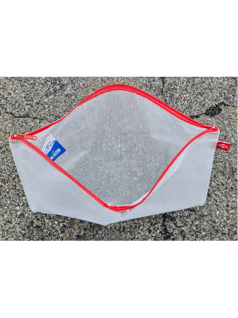 Alvin NB1216 PVC Mesh Pouch Bag Organizer with Zipper Clear & Red 12" x 16" NWT - Picture 3 of 5